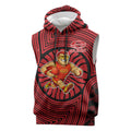 Gold Coast Suns Sleeveless Hoodie Indigenous Monochrome Dot Art Mascot Style