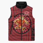 Gold Coast Suns Sleeveless Puffer Jacket Indigenous Monochrome Dot Art Mascot Style