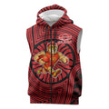 Gold Coast Suns Sleeveless Zip Hoodie Indigenous Monochrome Dot Art Mascot Style
