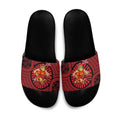 Gold Coast Suns Slide Sandals Indigenous Monochrome Dot Art Mascot Style