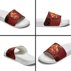 Gold Coast Suns Slide Sandals Indigenous Monochrome Dot Art Mascot Style