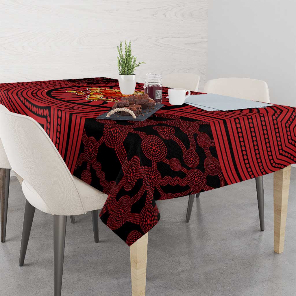 Gold Coast Suns Tablecloth Indigenous Monochrome Dot Art Mascot Style