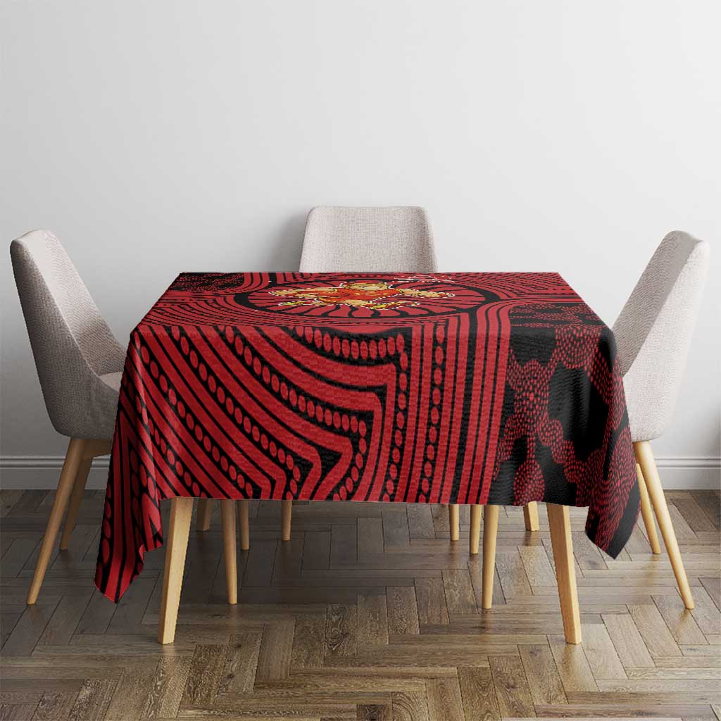 Gold Coast Suns Tablecloth Indigenous Monochrome Dot Art Mascot Style
