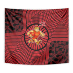 Gold Coast Suns Tapestry Indigenous Monochrome Dot Art Mascot Style