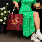 Gold Coast Suns Tote Bag Indigenous Monochrome Dot Art Mascot Style
