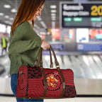 Gold Coast Suns Travel Bag Indigenous Monochrome Dot Art Mascot Style