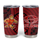 Gold Coast Suns Tumbler Cup Indigenous Monochrome Dot Art Mascot Style