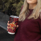 Gold Coast Suns Tumbler Cup Indigenous Monochrome Dot Art Mascot Style