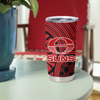 Gold Coast Suns Tumbler Cup Indigenous Monochrome Dot Art Mascot Style