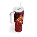 Gold Coast Suns Tumbler With Handle Indigenous Monochrome Dot Art Mascot Style