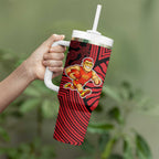 Gold Coast Suns Tumbler With Handle Indigenous Monochrome Dot Art Mascot Style