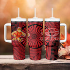 Gold Coast Suns Tumbler With Handle Indigenous Monochrome Dot Art Mascot Style