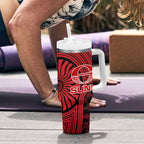 Gold Coast Suns Tumbler With Handle Indigenous Monochrome Dot Art Mascot Style