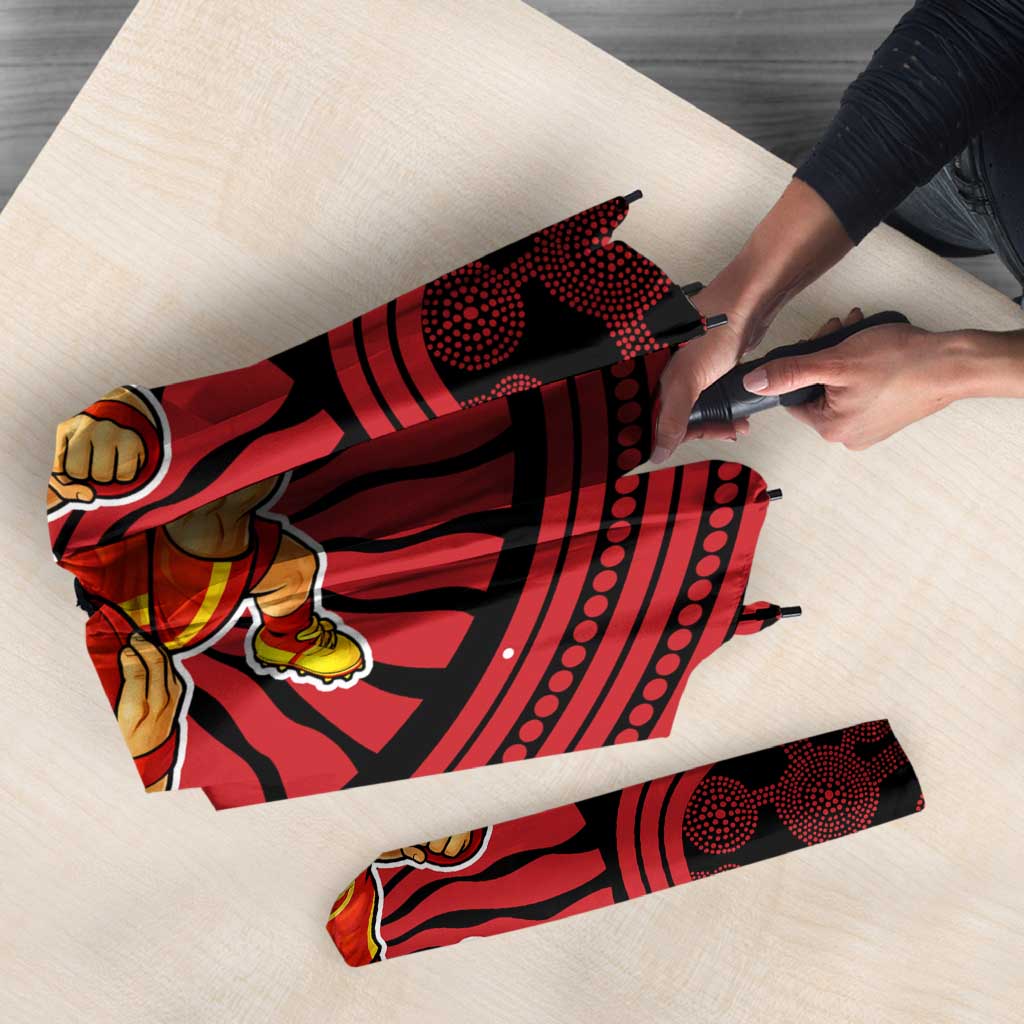 Gold Coast Suns Umbrella Indigenous Monochrome Dot Art Mascot Style