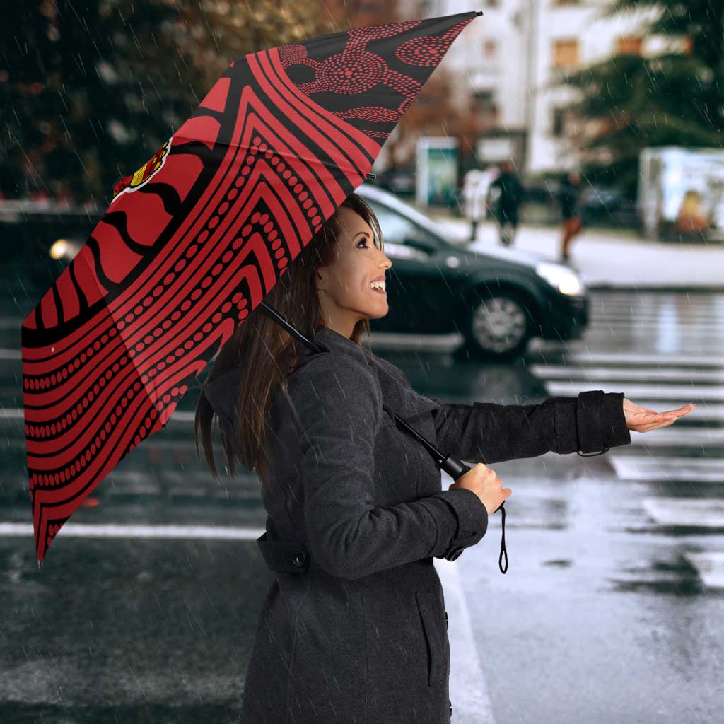 Gold Coast Suns Umbrella Indigenous Monochrome Dot Art Mascot Style