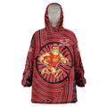 Gold Coast Suns Wearable Blanket Hoodie Indigenous Monochrome Dot Art Mascot Style