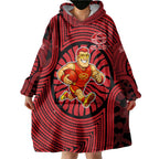 Gold Coast Suns Wearable Blanket Hoodie Indigenous Monochrome Dot Art Mascot Style