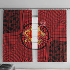 Gold Coast Suns Window Curtain Indigenous Monochrome Dot Art Mascot Style
