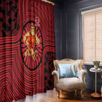 Gold Coast Suns Window Curtain Indigenous Monochrome Dot Art Mascot Style