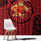 Gold Coast Suns Window Curtain Indigenous Monochrome Dot Art Mascot Style