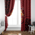 Gold Coast Suns Window Curtain Indigenous Monochrome Dot Art Mascot Style