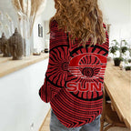 Gold Coast Suns Women Casual Shirt Indigenous Monochrome Dot Art Mascot Style
