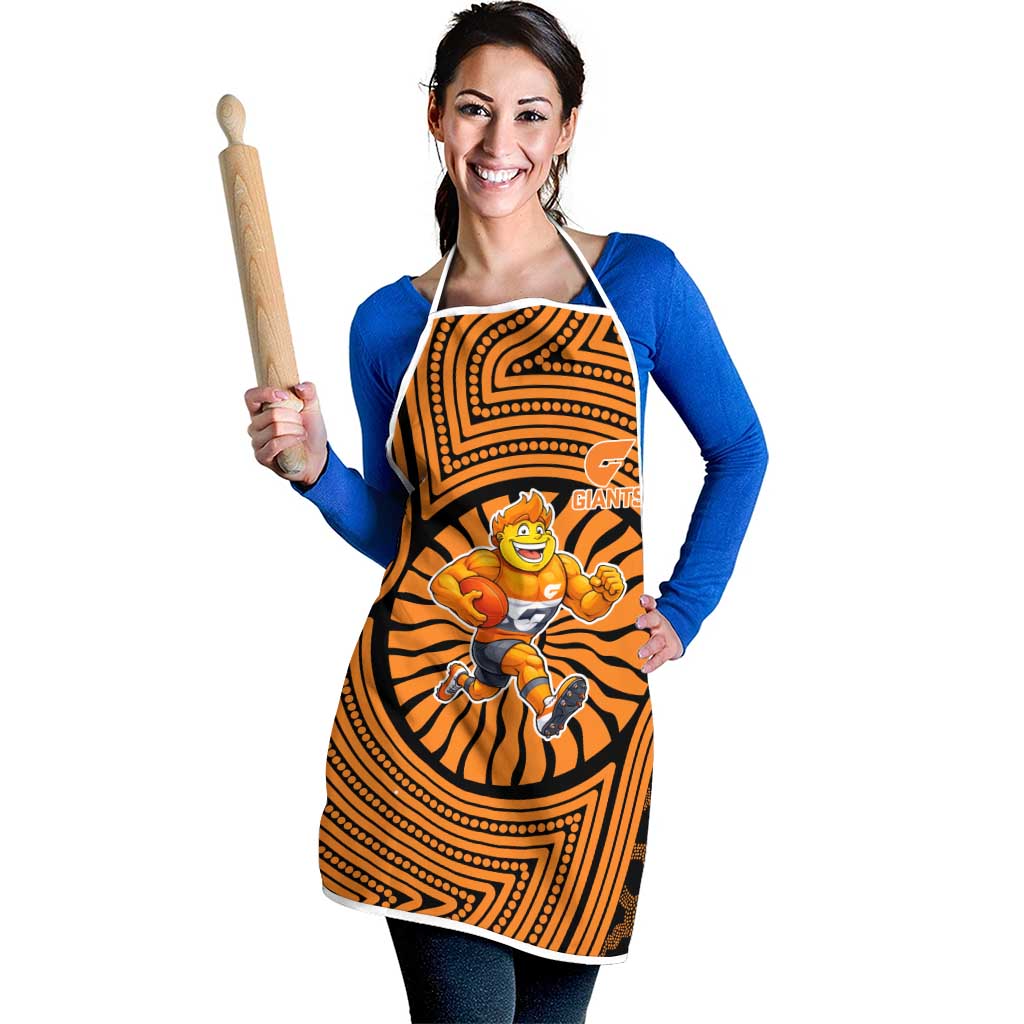 Greater Western Sydney Giants Apron Indigenous Monochrome Dot Art Mascot Style