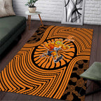 Greater Western Sydney Giants Area Rug Indigenous Monochrome Dot Art Mascot Style