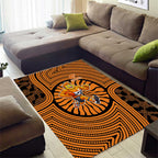 Greater Western Sydney Giants Area Rug Indigenous Monochrome Dot Art Mascot Style
