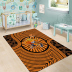 Greater Western Sydney Giants Area Rug Indigenous Monochrome Dot Art Mascot Style