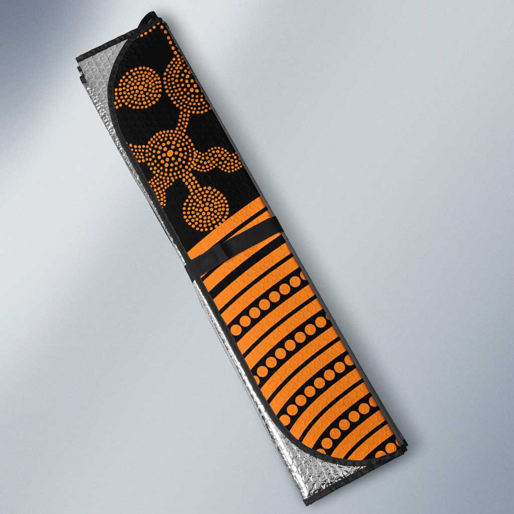 Greater Western Sydney Giants Auto Sun Shade Indigenous Monochrome Dot Art Mascot Style