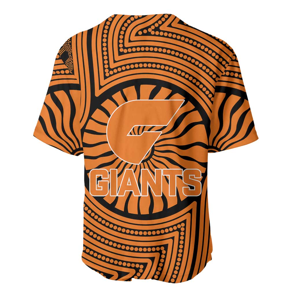 Greater Western Sydney Giants Baseball Jersey Indigenous Monochrome Dot Art Mascot Style