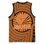 Greater Western Sydney Giants Basketball Jersey Indigenous Monochrome Dot Art Mascot Style