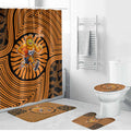 Greater Western Sydney Giants Bathroom Set Indigenous Monochrome Dot Art Mascot Style
