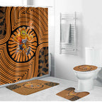 Greater Western Sydney Giants Bathroom Set Indigenous Monochrome Dot Art Mascot Style