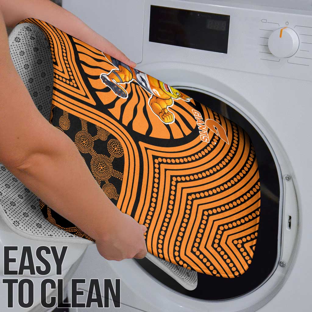 Greater Western Sydney Giants Bathroom Set Indigenous Monochrome Dot Art Mascot Style