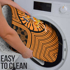 Greater Western Sydney Giants Bathroom Set Indigenous Monochrome Dot Art Mascot Style