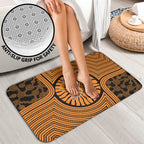 Greater Western Sydney Giants Bathroom Set Indigenous Monochrome Dot Art Mascot Style