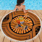 Greater Western Sydney Giants Beach Blanket Indigenous Monochrome Dot Art Mascot Style