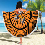 Greater Western Sydney Giants Beach Blanket Indigenous Monochrome Dot Art Mascot Style
