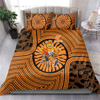 Greater Western Sydney Giants Bedding Set Indigenous Monochrome Dot Art Mascot Style
