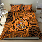 Greater Western Sydney Giants Bedding Set Indigenous Monochrome Dot Art Mascot Style