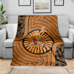 Greater Western Sydney Giants Blanket Indigenous Monochrome Dot Art Mascot Style