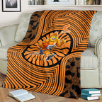 Greater Western Sydney Giants Blanket Indigenous Monochrome Dot Art Mascot Style