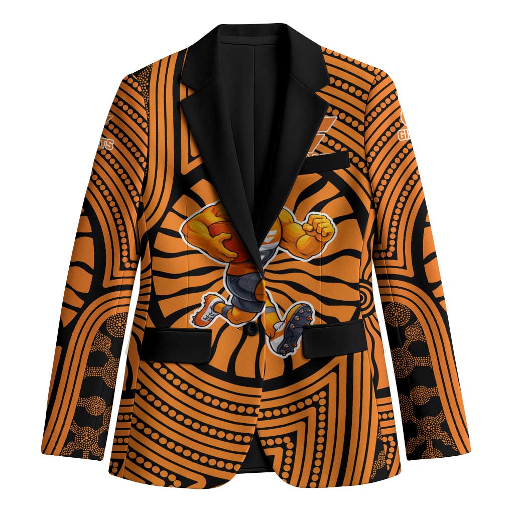 Greater Western Sydney Giants Blazer Indigenous Monochrome Dot Art Mascot Style