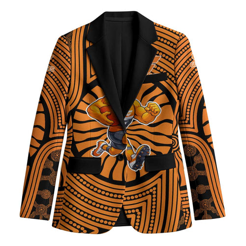 Greater Western Sydney Giants Blazer Indigenous Monochrome Dot Art Mascot Style