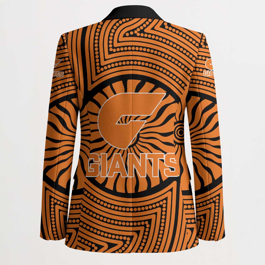 Greater Western Sydney Giants Blazer Indigenous Monochrome Dot Art Mascot Style