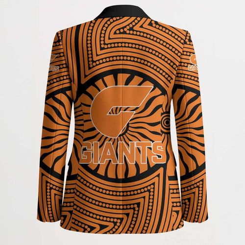Greater Western Sydney Giants Blazer Indigenous Monochrome Dot Art Mascot Style