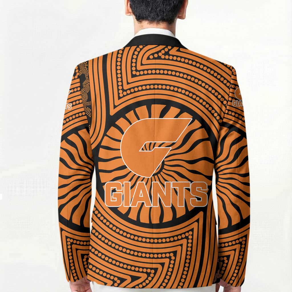 Greater Western Sydney Giants Blazer Indigenous Monochrome Dot Art Mascot Style