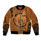Greater Western Sydney Giants Bomber Jacket Indigenous Monochrome Dot Art Mascot Style